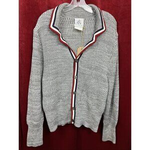 NOS NWT Sz BB5 XL Black Fleece Cotton Cardigan Sweater Thom Browne